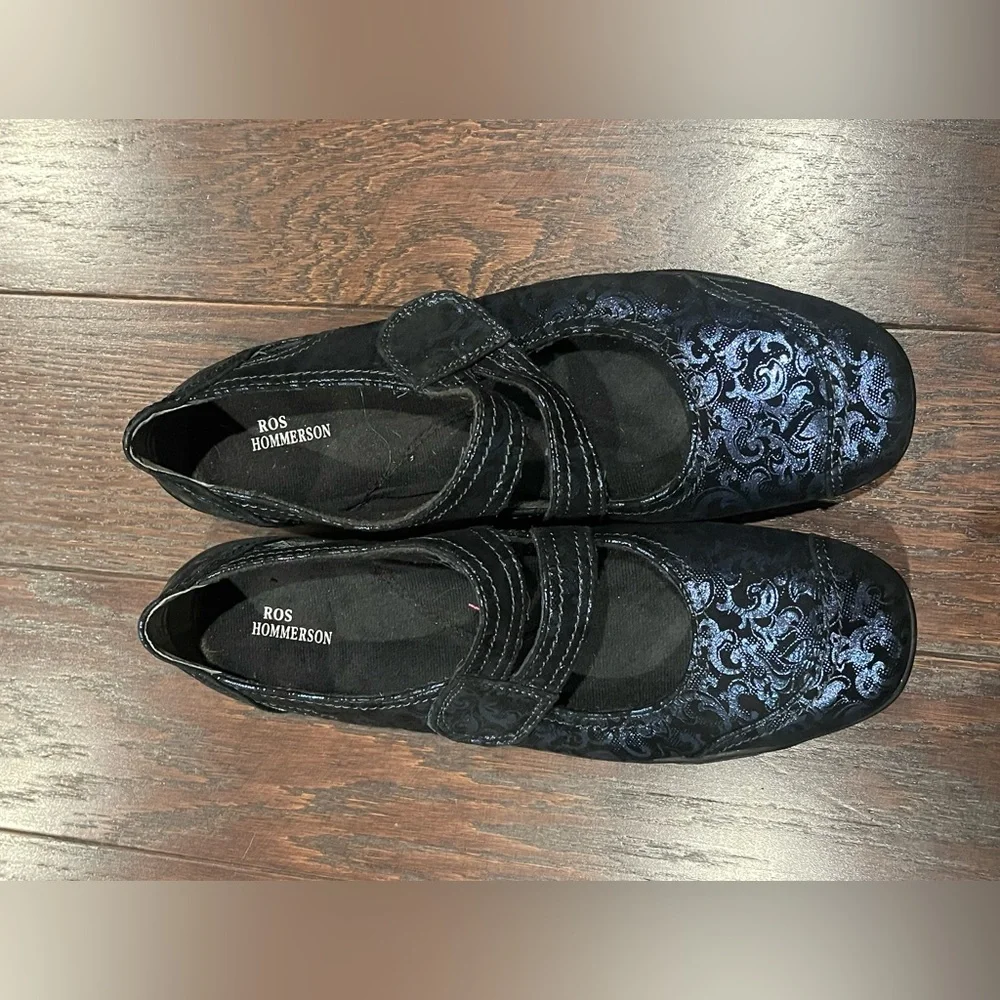 Ros Hommerson Womens Chelsea Blue Jacquard Leather Size 12 SS